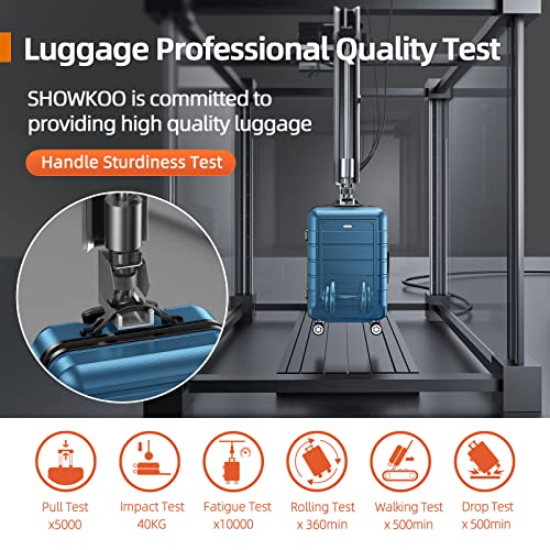 SHOWKOO Luggage Sets Expandable PC+ABS Durable Suitcase Sets, Navy - SHOWKOO Luggage Sets Expandable PC+ABS Durable Suitcase Sets, Navy - Travelking