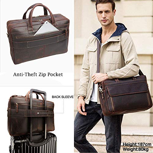 Vintage Genuine Leather Briefcase for Men - Laptop Computer Case - Vintage Genuine Leather Briefcase for Men - Laptop Computer Case - Travelking