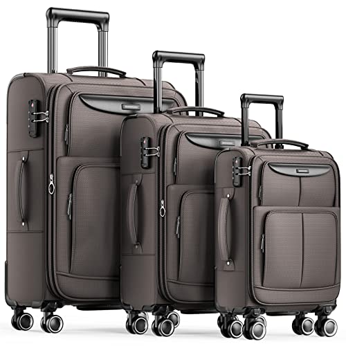 SHOWKOO Luggage Sets 3 Piece Softside Expandable Lightweight - SHOWKOO Luggage Sets 3 Piece Softside Expandable Lightweight - Travelking