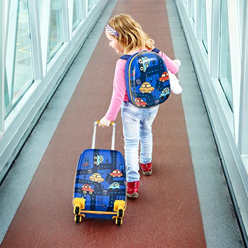 HONEY JOY 2 Pcs Kids Carry On Luggage (Cars) - HONEY JOY 2 Pcs Kids Carry On Luggage (Cars) - Travelking