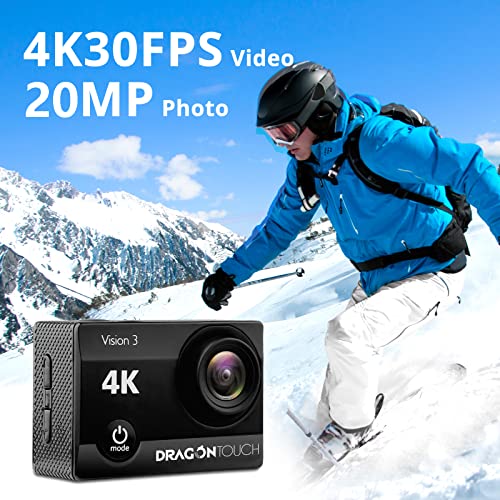 Dragon Touch 4K Action Camera 20MP Vision 3 Underwater Waterproof Camera - Dragon Touch 4K Action Camera 20MP Vision 3 Underwater Waterproof Camera - Travelking