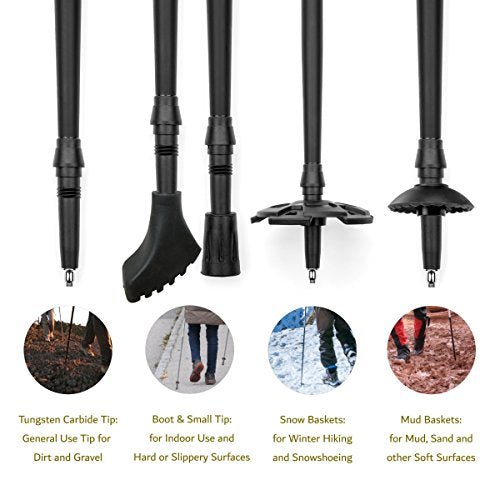 Cascade Mountain Tech Trekking Poles - 2 Piece Carbon Fiber - Cascade Mountain Tech Trekking Poles - 2 Piece Carbon Fiber - Travelking