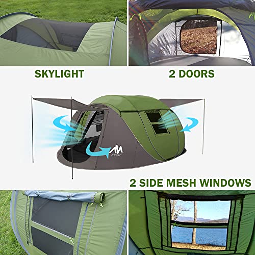 AYAMAYA Pop Up Tent 4 Person Tents for Camping with Skylight - AYAMAYA Pop Up Tent 4 Person Tents for Camping with Skylight - Travelking