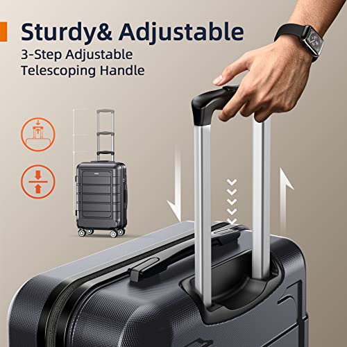 SHOWKOO Luggage Sets Expandable Suitcase Double Wheels TSA Lock (Gray) - SHOWKOO Luggage Sets Expandable Suitcase Double Wheels TSA Lock (Gray) - Travelking