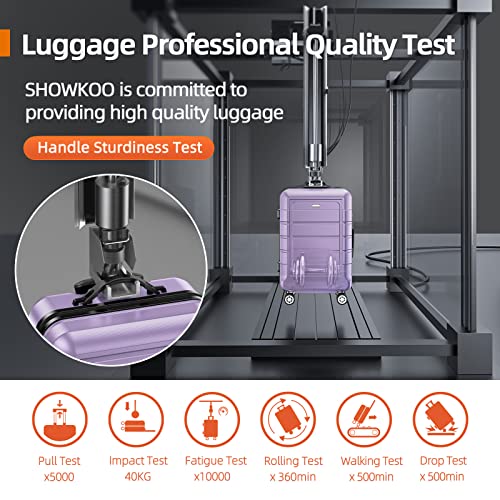 SHOWKOO Luggage Sets Expandable PC+ABS Durable Suitcase, 3PC, Lavender - SHOWKOO Luggage Sets Expandable PC+ABS Durable Suitcase, 3PC, Lavender - Travelking