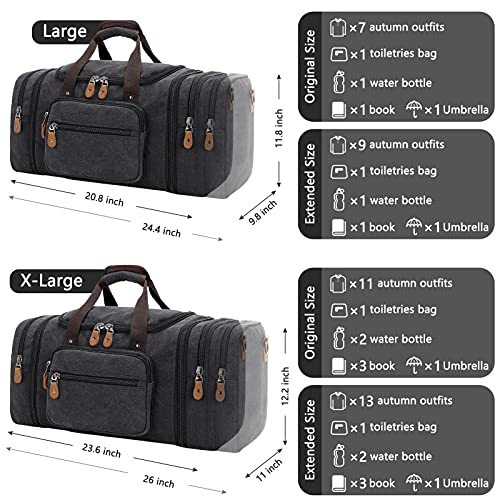 Canvas Duffel Bag for Travel - 50L Duffel Overnight Weekend Bag - Canvas Duffel Bag for Travel - 50L Duffel Overnight Weekend Bag - Travelking