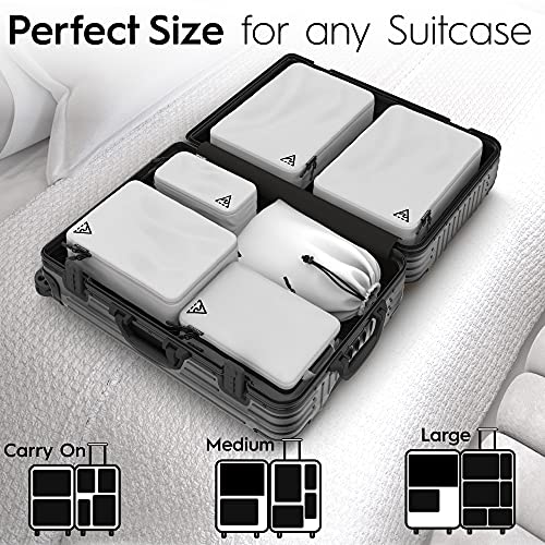 8 Piece Deluxe Set Compression Packing Cubes for Travel - 8 Piece Deluxe Set Compression Packing Cubes for Travel - Travelking