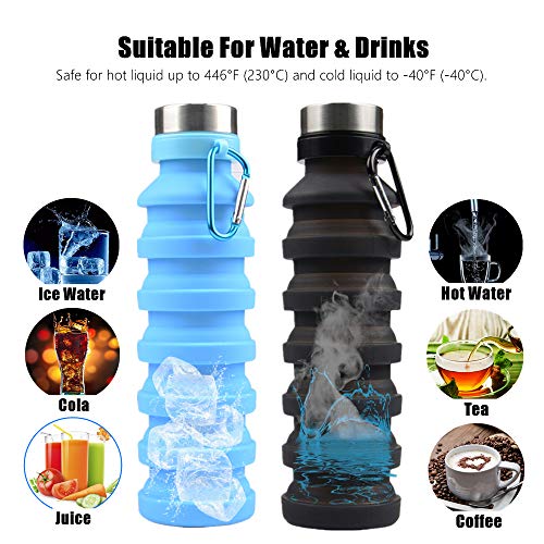 Nefeeko Collapsible Water Bottle, Reuseable BPA Free Silicone - Nefeeko Collapsible Water Bottle, Reuseable BPA Free Silicone - Travelking