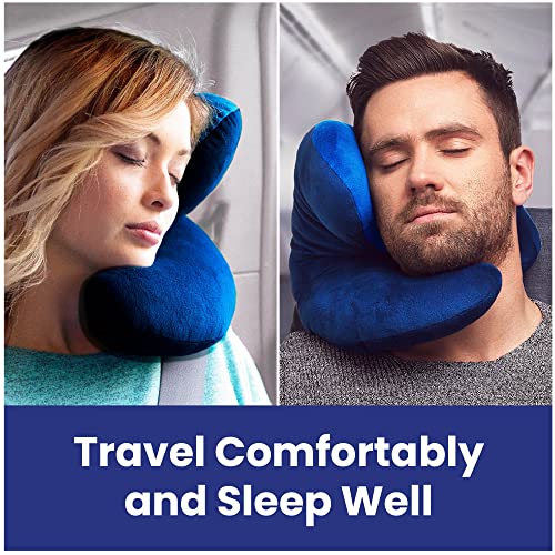 J-Pillow Travel Pillow - British Invention of The Year Winner - Chin Supporting - Blue - J-Pillow Travel Pillow - British Invention of The Year Winner - Chin Supporting - Blue - Travelking