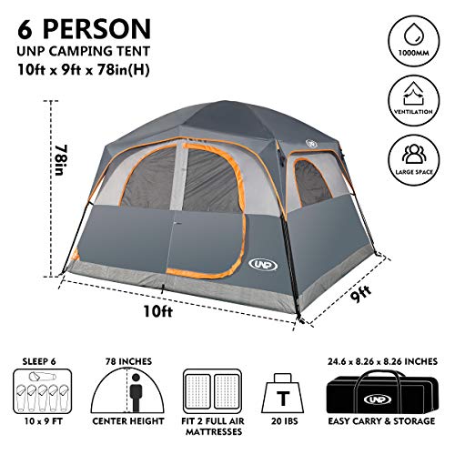 6 man waterproof outlet tent