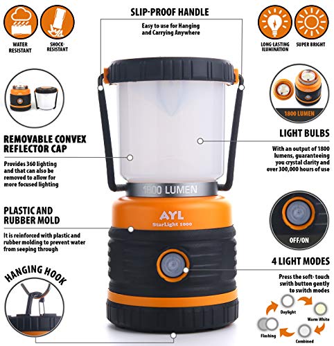 LED Camping Lantern Rechargeable, 1800LM, 4 Light Modes - LED Camping Lantern Rechargeable, 1800LM, 4 Light Modes - Travelking