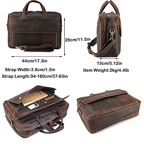 Augus leather online briefcase