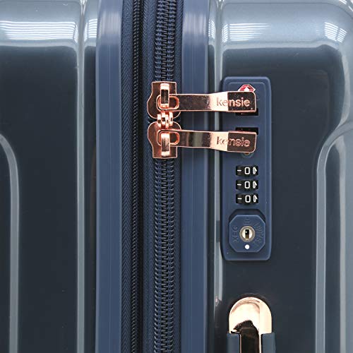 Kensie Women's Alma Hardside Spinner Luggage, Midnight Blue, 3-Piece Set - Kensie Women's Alma Hardside Spinner Luggage, Midnight Blue, 3-Piece Set - Travelking