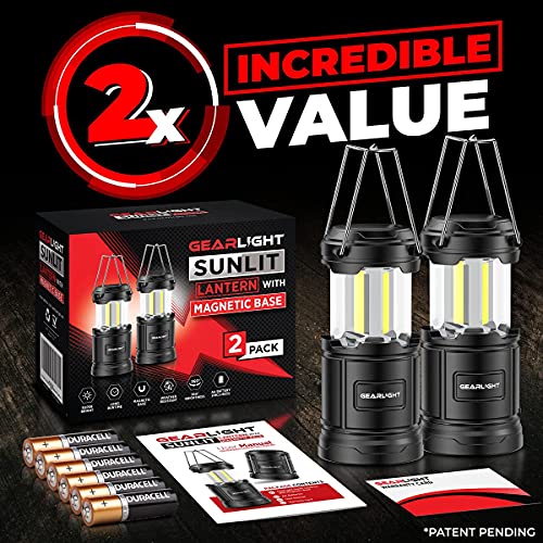 GearLight Camping Lantern - 2 Portable, LED Battery Powered Lamp - GearLight Camping Lantern - 2 Portable, LED Battery Powered Lamp - Travelking