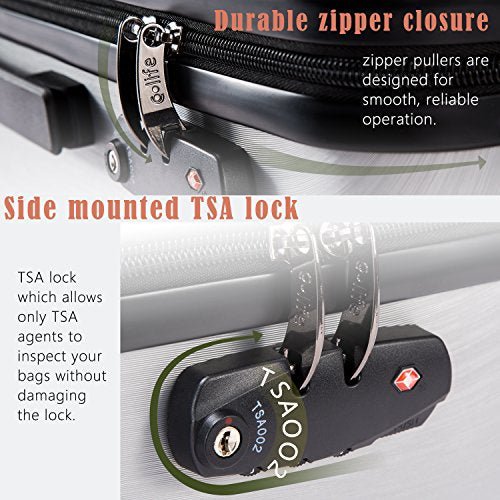 Coolife Luggage Expandable Suitcase PC+ABS 3 Piece Set with TSA Lock - Coolife Luggage Expandable Suitcase PC+ABS 3 Piece Set with TSA Lock - Travelking