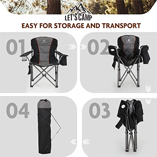 ALPHA CAMP Folding Camping Chair Oversized Heavy Duty Padding - ALPHA CAMP Folding Camping Chair Oversized Heavy Duty Padding - Travelking