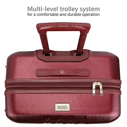 Badgley Mischka Diamond 3 Piece Expandable Luxury Luggage Set (Burgundy) - Badgley Mischka Diamond 3 Piece Expandable Luxury Luggage Set (Burgundy) - Travelking