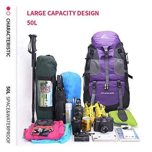 50L Lightweight Water Resistant Hiking Backpack - 50L Lightweight Water Resistant Hiking Backpack - Travelking