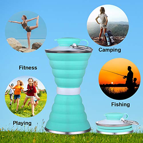 Collapsible Water Bottle, Camping Cup With Carabine - Collapsible Water Bottle, Camping Cup With Carabine - Travelking