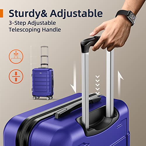 SHOWKOO 4 Piece Expandable Luggage Set with TSA Lock - Royal Blue - SHOWKOO 4 Piece Expandable Luggage Set with TSA Lock - Royal Blue - Travelking