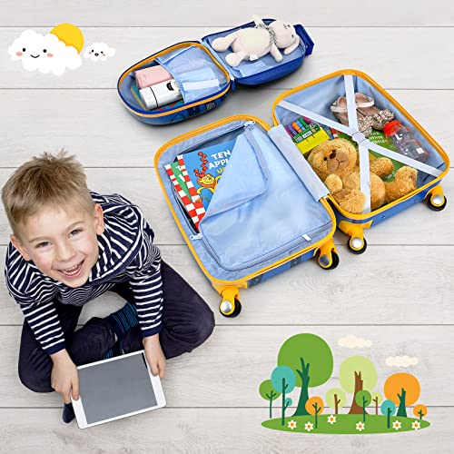 HONEY JOY 2 Pcs Kids Carry On Luggage (Cars) - HONEY JOY 2 Pcs Kids Carry On Luggage (Cars) - Travelking