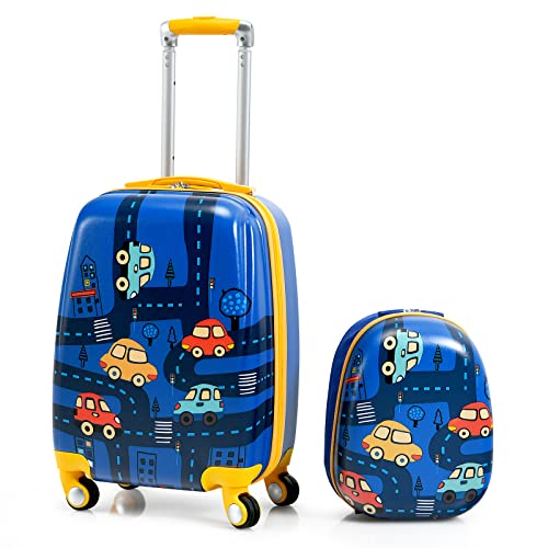 HONEY JOY 2 Pcs Kids Carry On Luggage (Cars) - HONEY JOY 2 Pcs Kids Carry On Luggage (Cars) - Travelking