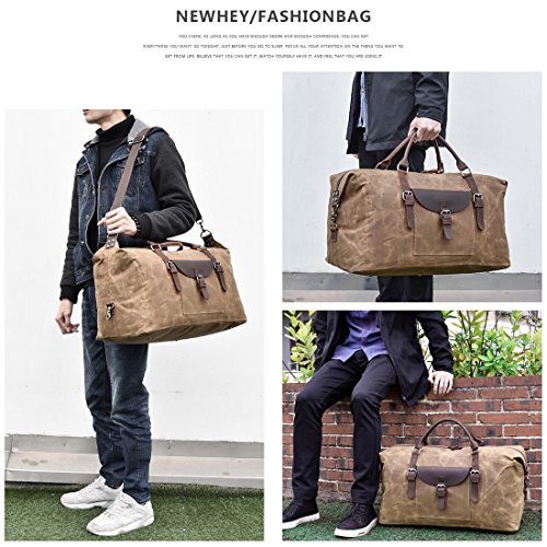 Oversized Travel Duffel Bag Waterproof Canvas Genuine Leather - Oversized Travel Duffel Bag Waterproof Canvas Genuine Leather - Travelking