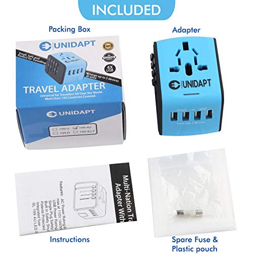 Unidapt Universal Travel Adapter, International Plug Adapter - Unidapt Universal Travel Adapter, International Plug Adapter - Travelking