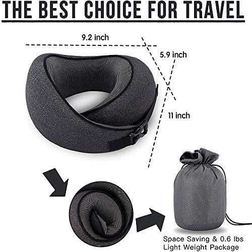 MLVOC Travel Pillow 100% Pure Memory Foam Neck Pillow - MLVOC Travel Pillow 100% Pure Memory Foam Neck Pillow - Travelking