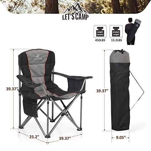 ALPHA CAMP Folding Camping Chair Oversized Heavy Duty Padding - ALPHA CAMP Folding Camping Chair Oversized Heavy Duty Padding - Travelking