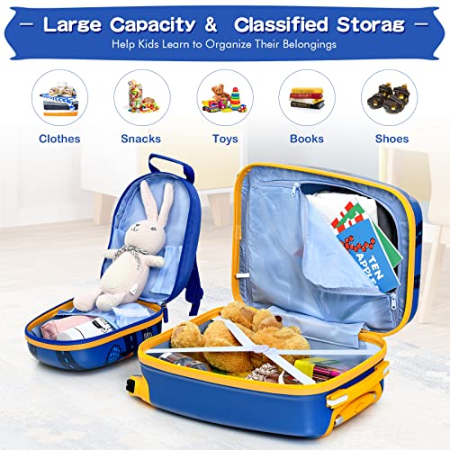 HONEY JOY 2 Pcs Kids Carry On Luggage (Cars) - HONEY JOY 2 Pcs Kids Carry On Luggage (Cars) - Travelking