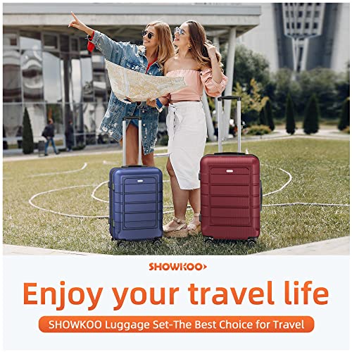 SHOWKOO Luggage PC+ABS Durable Expandable Hardside Suitcase - SHOWKOO Luggage PC+ABS Durable Expandable Hardside Suitcase - Travelking