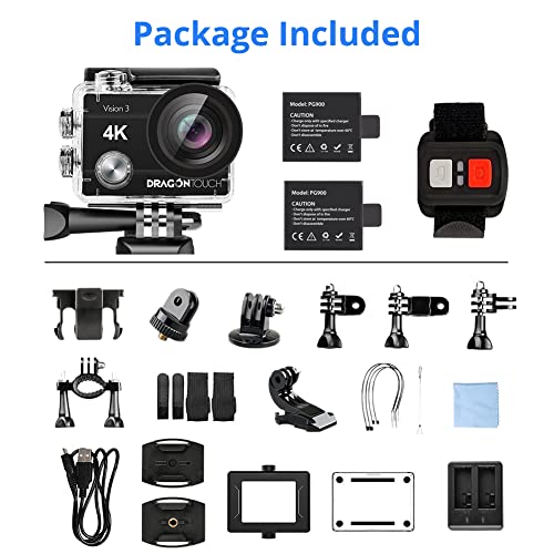 Dragon Touch 4K Action Camera 20MP Vision 3 Underwater Waterproof Camera - Dragon Touch 4K Action Camera 20MP Vision 3 Underwater Waterproof Camera - Travelking