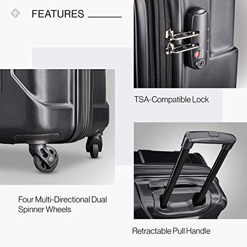 Samsonite Centric Hardside Expandable Luggage with Spinner Wheels, Black - Samsonite Centric Hardside Expandable Luggage with Spinner Wheels, Black - Travelking