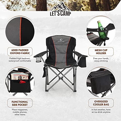 ALPHA CAMP Folding Camping Chair Oversized Heavy Duty Padding - ALPHA CAMP Folding Camping Chair Oversized Heavy Duty Padding - Travelking