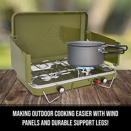 Hike Crew Gas Camping Stove | 20,000 BTU Portable Propane 2 Burner - Hike Crew Gas Camping Stove | 20,000 BTU Portable Propane 2 Burner - Travelking