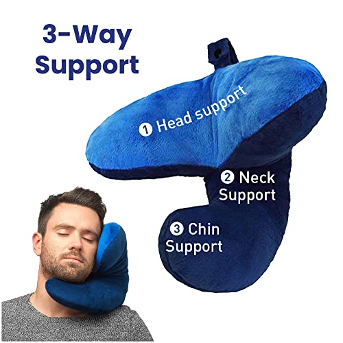 J-Pillow Travel Pillow - British Invention of The Year Winner - Chin Supporting - Blue - J-Pillow Travel Pillow - British Invention of The Year Winner - Chin Supporting - Blue - Travelking