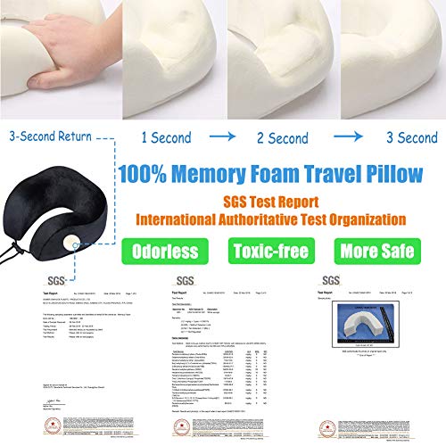 Travel Neck Pillow for Airplane Sleeping 100% Memory Foam - Travel Neck Pillow for Airplane Sleeping 100% Memory Foam - Travelking