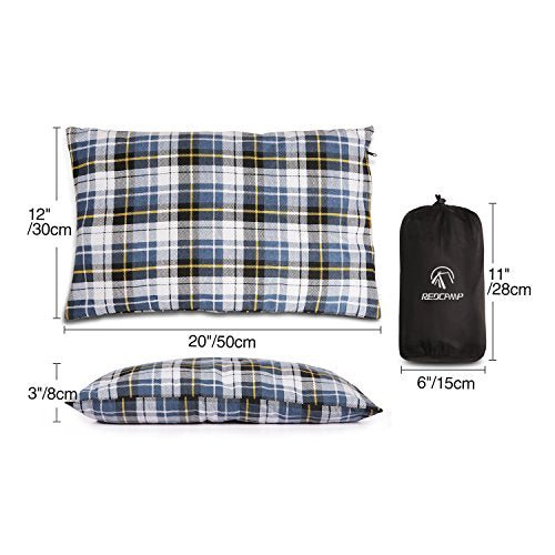 REDCAMP Outdoor Camping Pillow Lightweight, Flannel Travel Pillow - REDCAMP Outdoor Camping Pillow Lightweight, Flannel Travel Pillow - Travelking