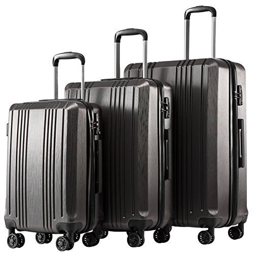 Coolife Luggage Expandable Suitcase PC+ABS 3 Piece Set with TSA Lock - Coolife Luggage Expandable Suitcase PC+ABS 3 Piece Set with TSA Lock - Travelking