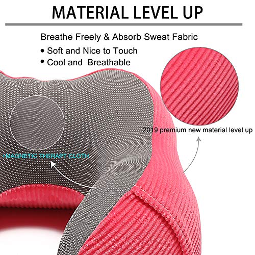 Memory Foam Neck Pillow with 360-Degree Head Support, Red - Memory Foam Neck Pillow with 360-Degree Head Support, Red - Travelking