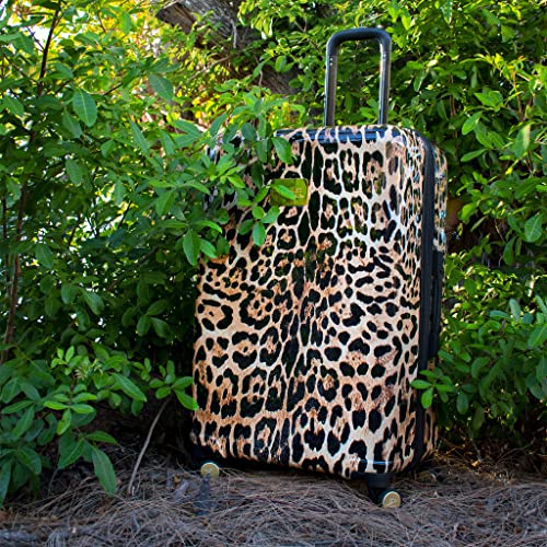 Badgley Mischka Leopard 3 Piece Expandable Luggage Set - Badgley Mischka Leopard 3 Piece Expandable Luggage Set - Travelking