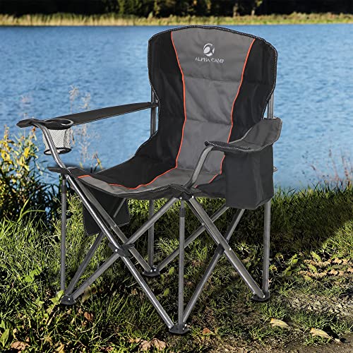 ALPHA CAMP Folding Camping Chair Oversized Heavy Duty Padding - ALPHA CAMP Folding Camping Chair Oversized Heavy Duty Padding - Travelking