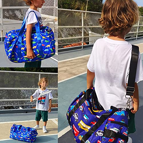 Kids Duffel Overnight Bag For Boys - Girls - Dinosaur - Dark Blue - Kids Duffel Overnight Bag For Boys - Girls - Dinosaur - Dark Blue - Travelking